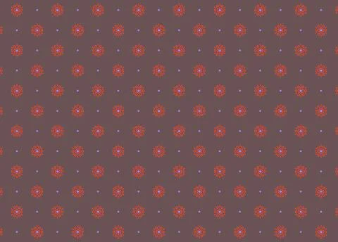 Seamless pattern of red mandala elements in the brown background Stock Illustration
