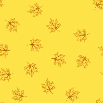 Seamless pattern red maple leaf cartoon vector Stock Illustration