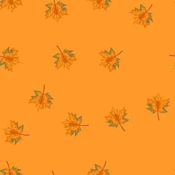 Seamless pattern red maple leaf cartoon vector Stockillustratie