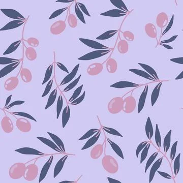 Seamless pattern of red olives. Stock Illustration