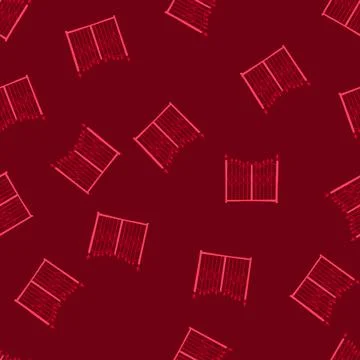 Seamless pattern red ornate metal gate illustrating security and entrance Stock Illustration