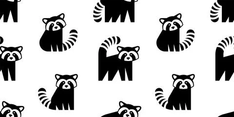 Seamless pattern with Red pandas Stock Illustration