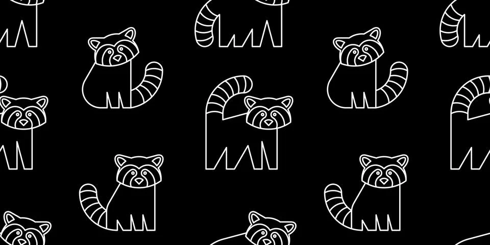 Seamless pattern with Red pandas Stock Illustration