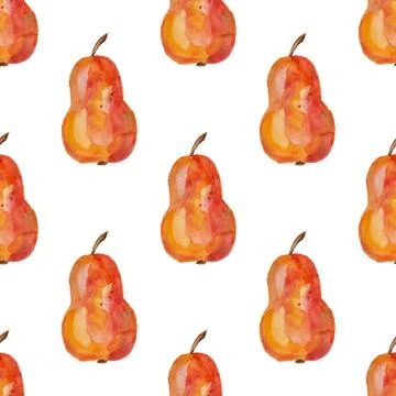 Seamless pattern with red pears Stock Illustration