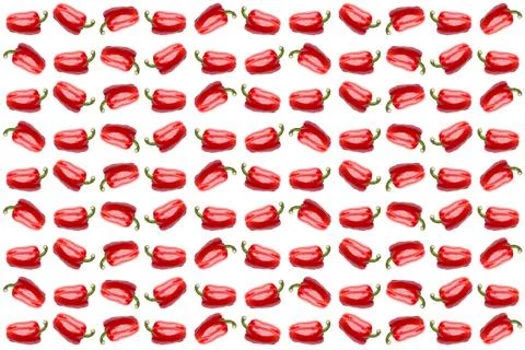 Seamless pattern with red pepper. Vegetables abstract background. Pepper on t Stock Photos