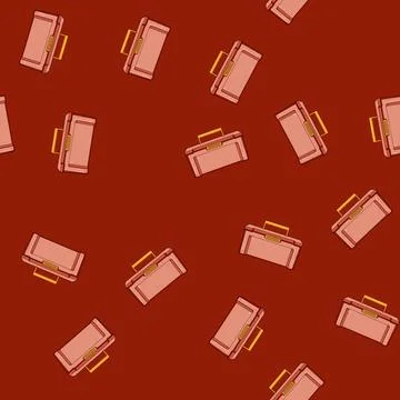 Seamless pattern Red plastic toolbox holding building and repair tools イラスト素材