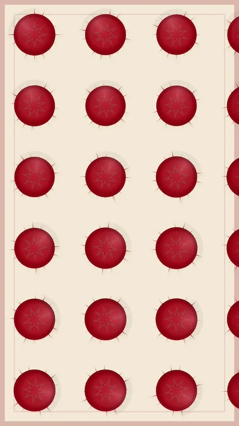 Seamless Pattern of Red Polka Dots on Cream Background Stock Footage 346196776