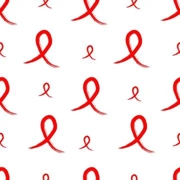Seamless pattern of Red ribbon Stock Illustration