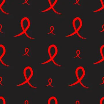 Seamless pattern of Red ribbon Stock Illustration