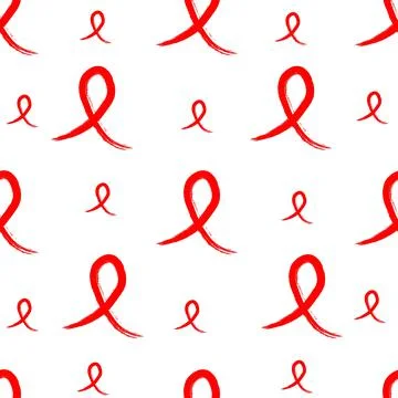 Seamless pattern of Red ribbon Stock Illustration