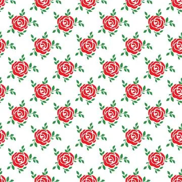 Seamless pattern with red roses for textures, textiles and simple backgrounds Stock Illustration