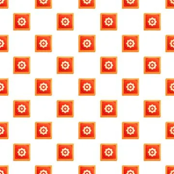 Seamless pattern with red setting gear icons Illustrazione stock