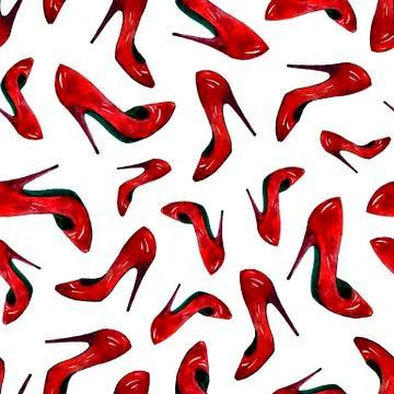 Seamless pattern with red shoes Stock Illustration