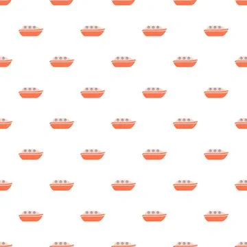 Seamless pattern of red simple cartoon boats Stock Illustration