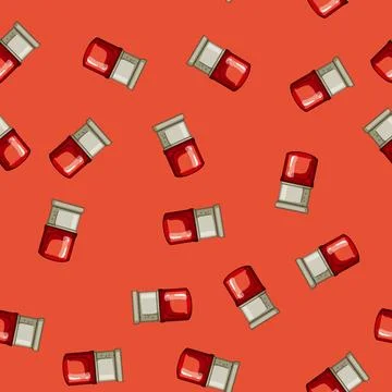 Seamless pattern red siren cartoon vector Stock Illustration