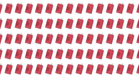 Seamless pattern of red soda cans on white background Stock Footage 306961498