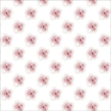 Seamless pattern with red spiral curls. Illustrazione stock