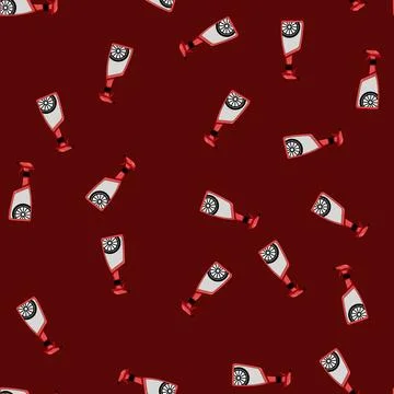 Seamless pattern Red spray bottle holding wheel cleaner concept 스톡 일러스트