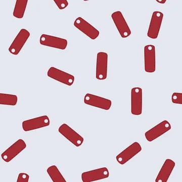 Seamless pattern red stitched blank leather tag for products Stock Illustration