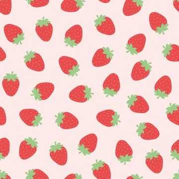 Seamless pattern with red strawberries Stock Illustration