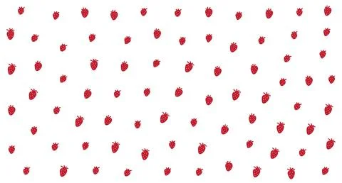 Seamless pattern of red strawberries - vector illustration Stock Illustration
