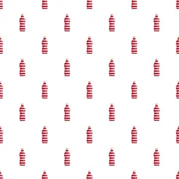Seamless pattern with red striped soda bottles Stock Illustration