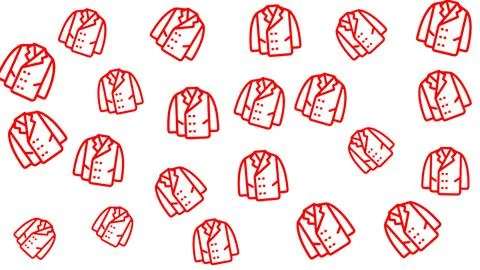 Seamless pattern of red suit jacket icons on white background for fashion a.. イラスト素材