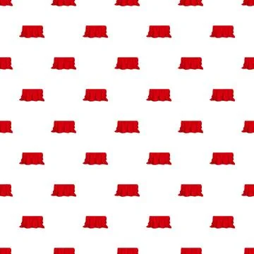 Seamless pattern with red tablecloth covering empty tables Stock Illustration