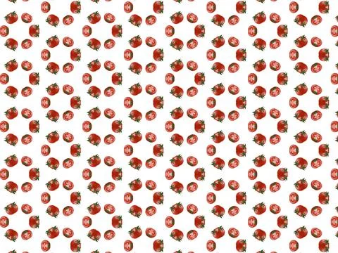 Seamless pattern with red tomatoes ,3d - image Stock Illustration