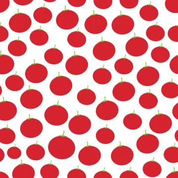 Seamless pattern with red tomatoes, isolated on white background trend of the Stock Illustration