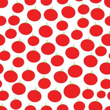 Seamless pattern with red tomatoes, isolated on white background trend of the Stock Illustration