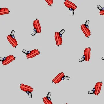 Seamless pattern Red toy blaster for children playing fun games Illustrazione stock