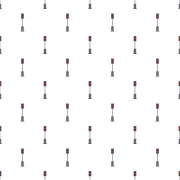 Seamless pattern of red traffic lights on white background Stockillustratie