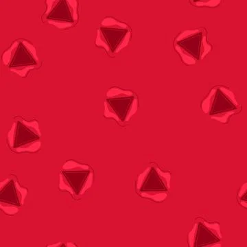 Seamless pattern red wax seal stamp with triangle symbol logo Stock Illustration