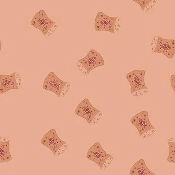 Seamless pattern red wine cork bottle cartoon vector Illustrazione stock