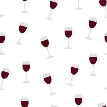 Seamless pattern red wine in a glass Stock Illustration