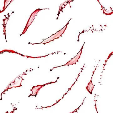 Seamless pattern of red wine splashes on white background Stock Photos
