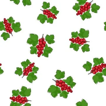 Seamless Pattern of Redcurrant Stock Illustration