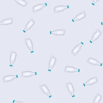 Seamless pattern reduce milk bottle plastic cartoon vector Stock Illustration