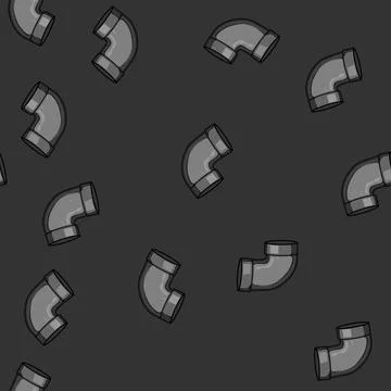 Seamless pattern reducer pipe elbow cartoon vector Stockillustratie