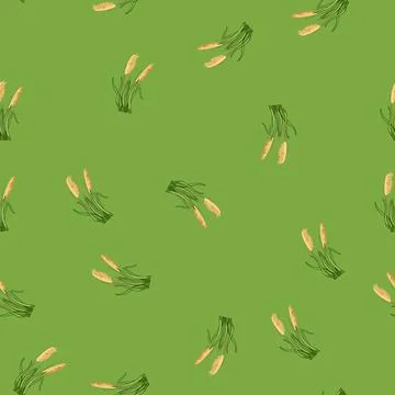 Seamless pattern reed lake plant cartoon vector Stock Illustration