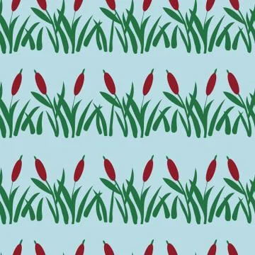 Seamless pattern with reed in water Illustrazione stock