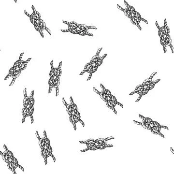 Seamless pattern reef rope knot sketch hand drawn Stock Illustration