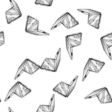 Seamless pattern reflection pocket mirror sketch hand drawn Stock Illustration