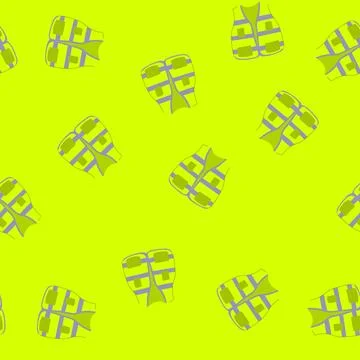 Seamless pattern reflective safety vest cartoon vector Illustrazione stock