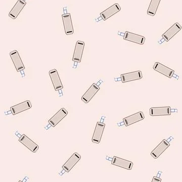 Seamless pattern refreshing face toner cartoon vector 스톡 일러스트