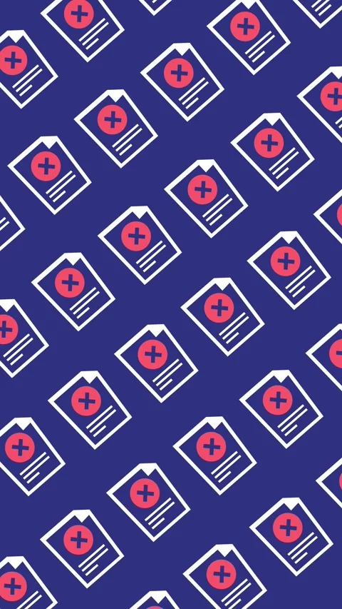 Seamless pattern of rejected document icons with red cross mark symbol Stock Footage 333672460