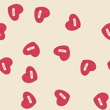 Seamless pattern relationship heart broken cartoon vector Illustrazione stock