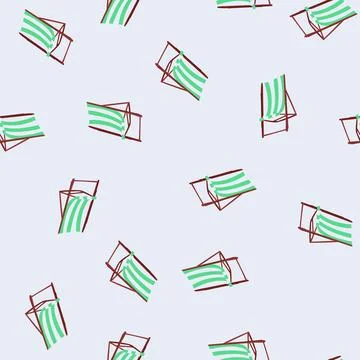 Seamless pattern relaxation deck chair cartoon vector Stockillustratie