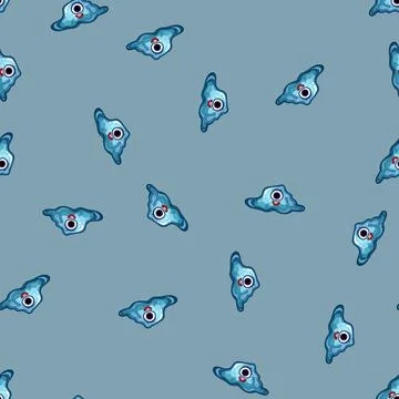 Seamless pattern relief slime character cartoon vector Stock Illustration
